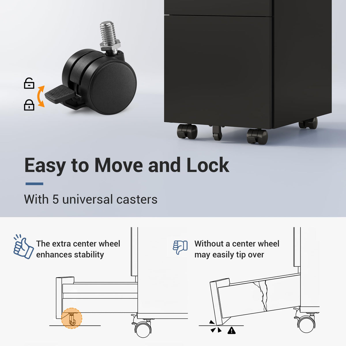 3 Drawer File Cabinet with Lock L488956