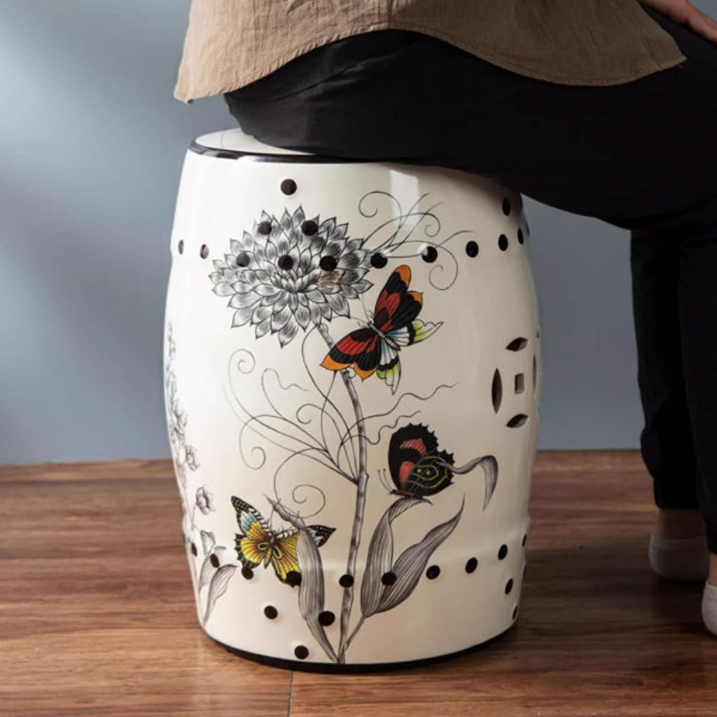 Glazed Ceramic Decorative Garden Stool 28x28x46cm U62791