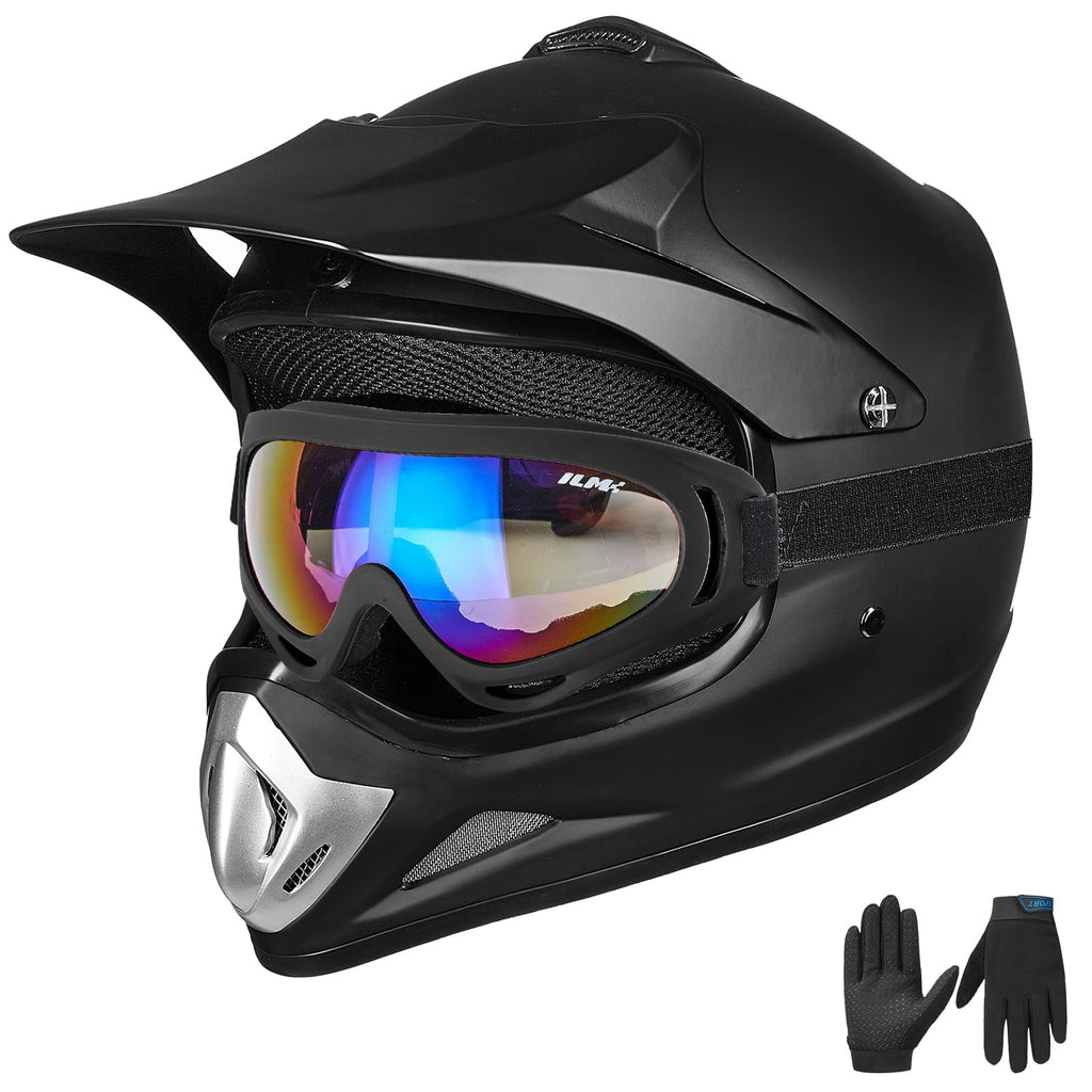 Youth Kids Full Face Motocross Helmet Matte Black S8012