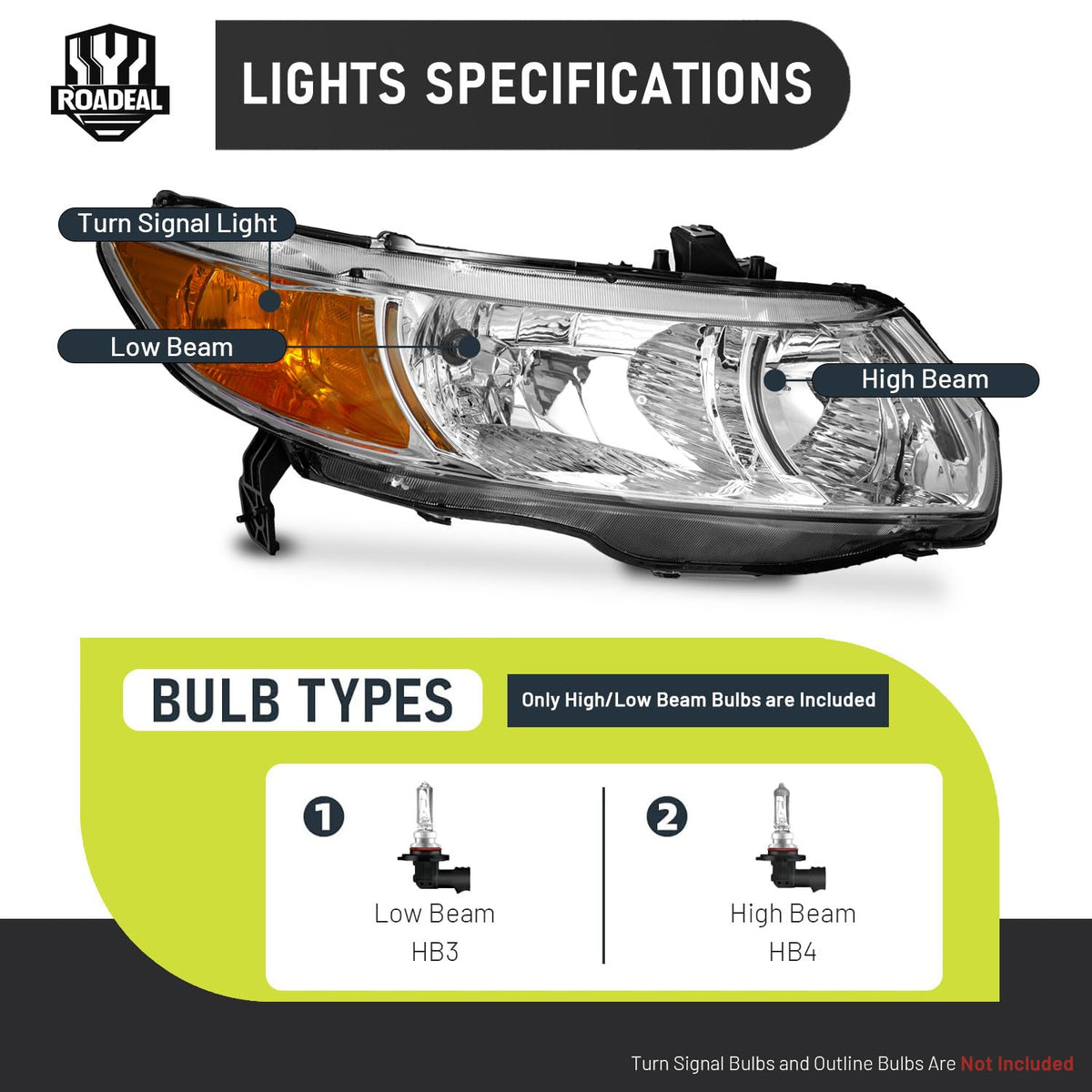 2006-2011 Honda Civic 2-Door Coupe Headlights Y783170