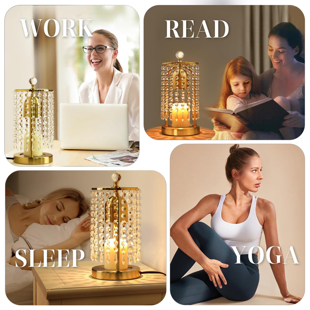 Gold Candle Warmer Lamp with Timer and Dimmer J3842
