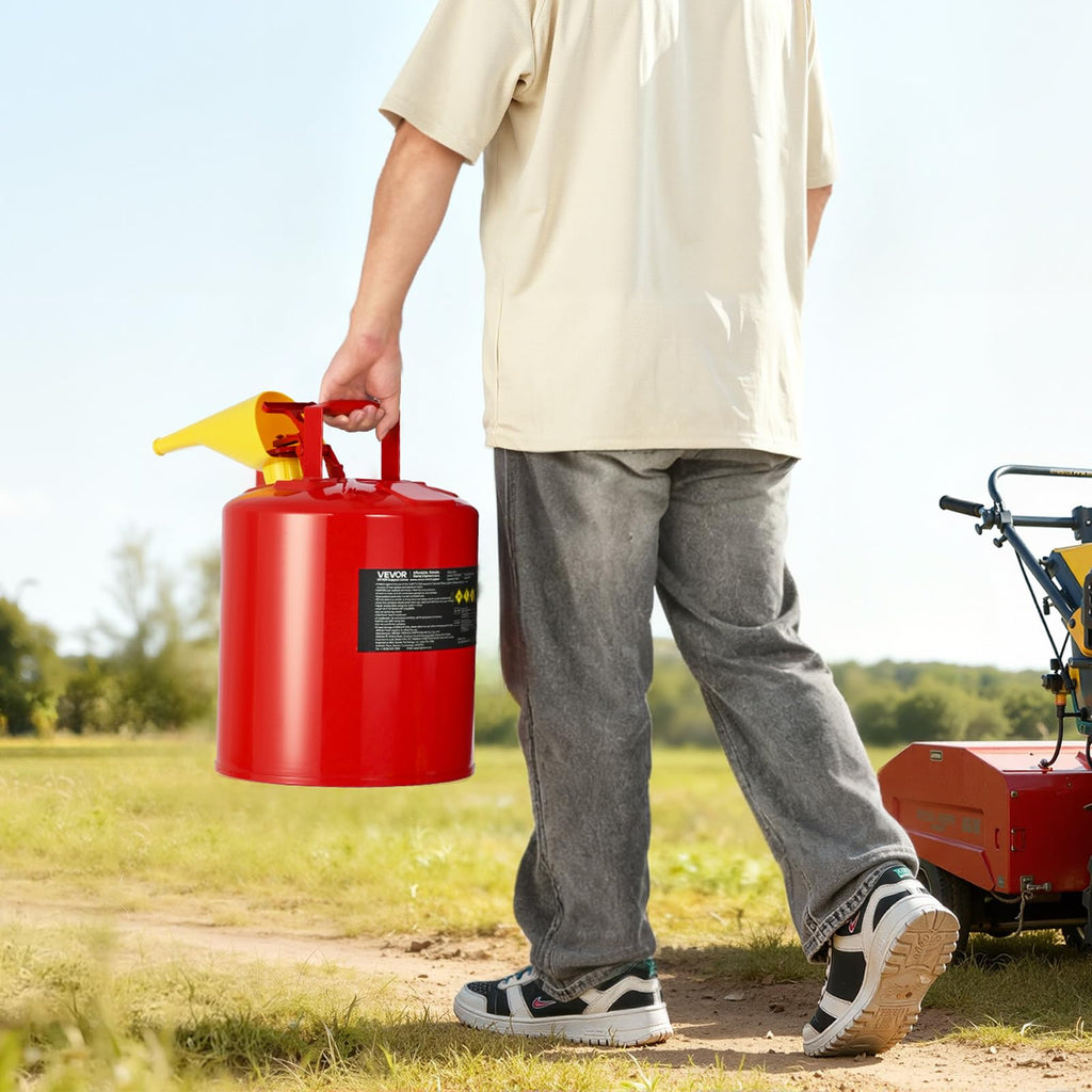 5 Gallon Red Metal Safety Gas Can with Flame Arrester P9764