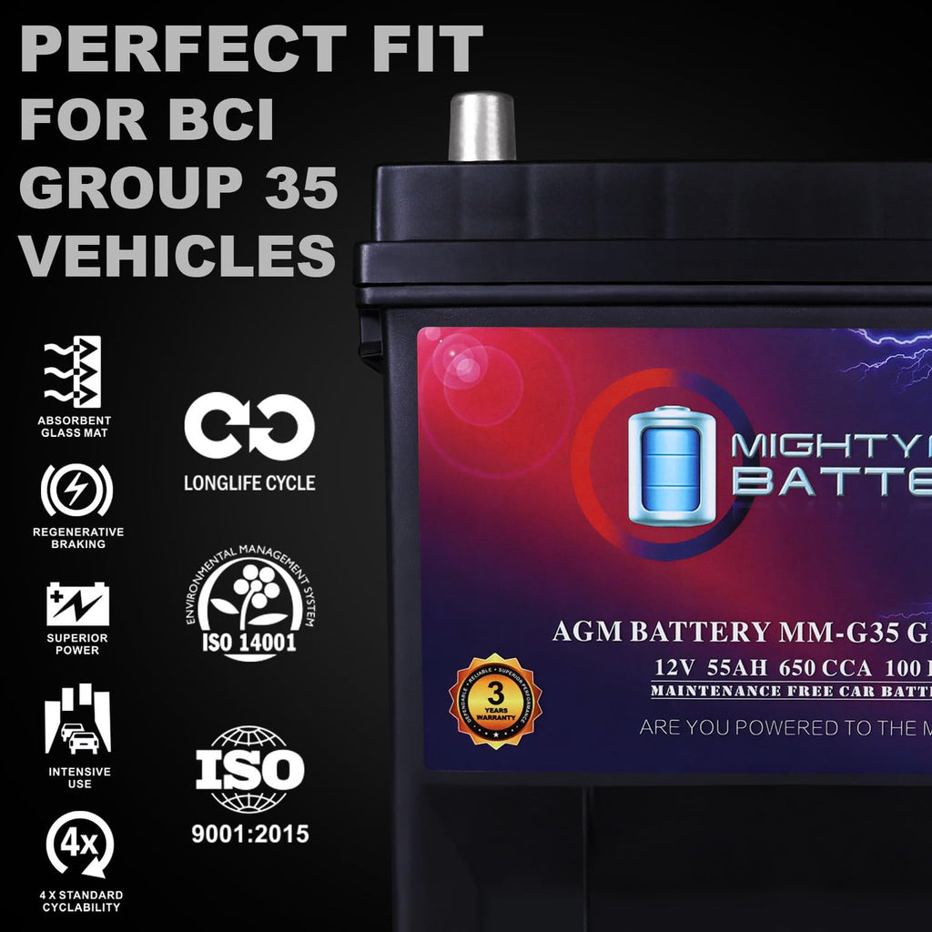 12V 55Ah AGM 650 CCA Replacement Battery P693812