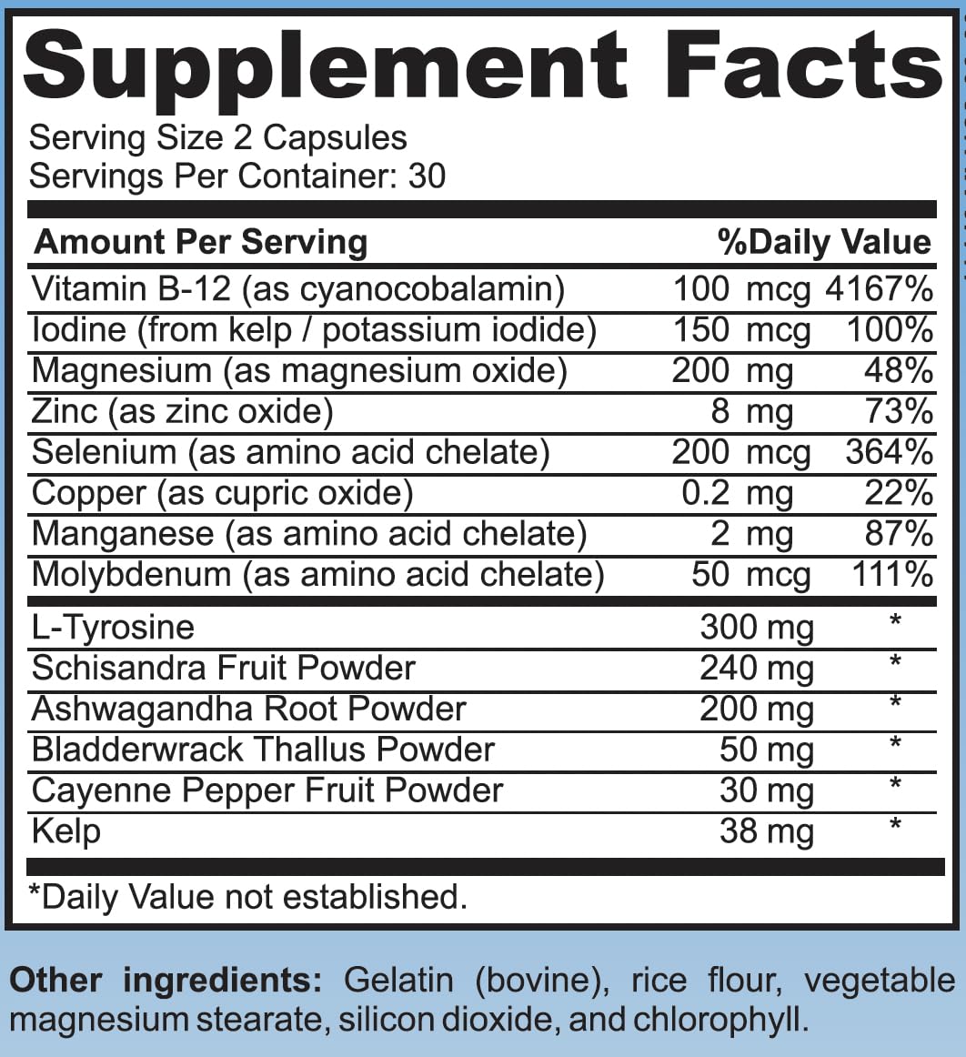 Thyroid Support Supplement Capsules B6966