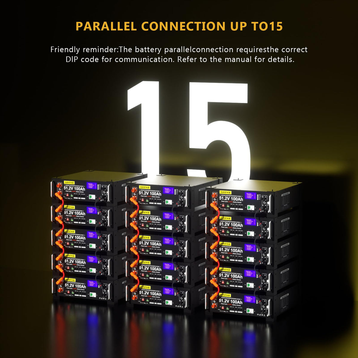 48V 100Ah Lithium LiFePO4 Solar Battery with 100A BMS U8189