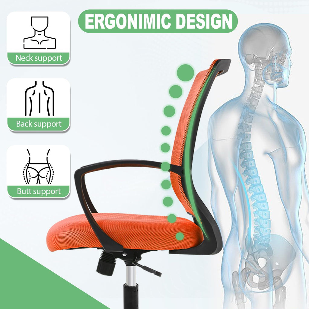 Orange Ergonomic Office Desk Chair with Armrest G244546