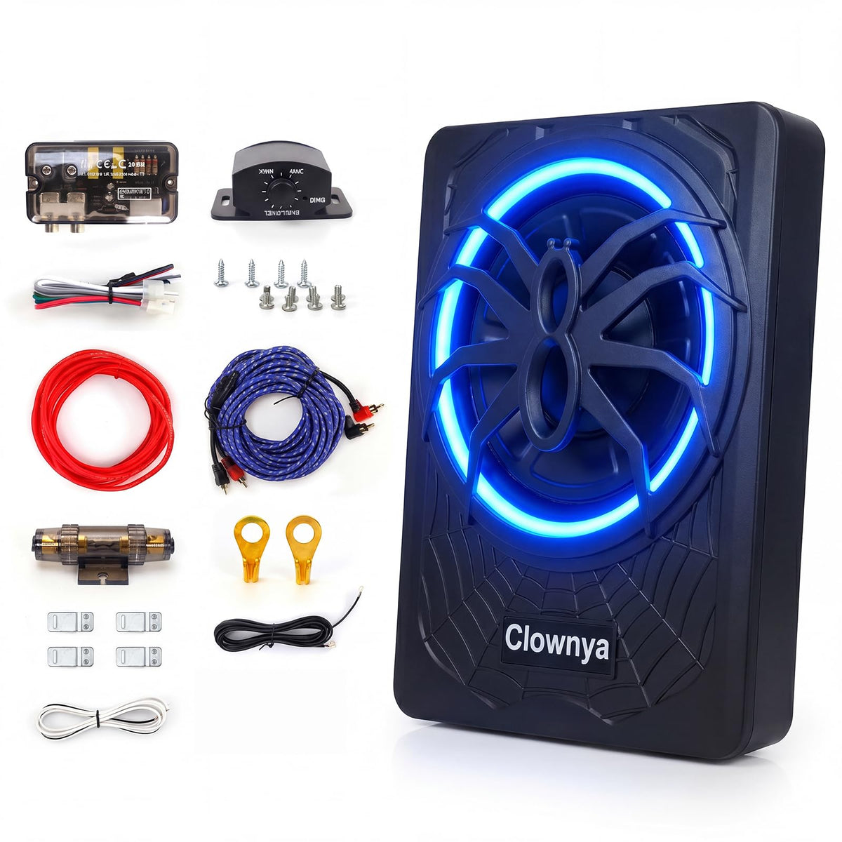 1200W Slim Under-Seat Powered Car Subwoofer with Built-in Amp R659777