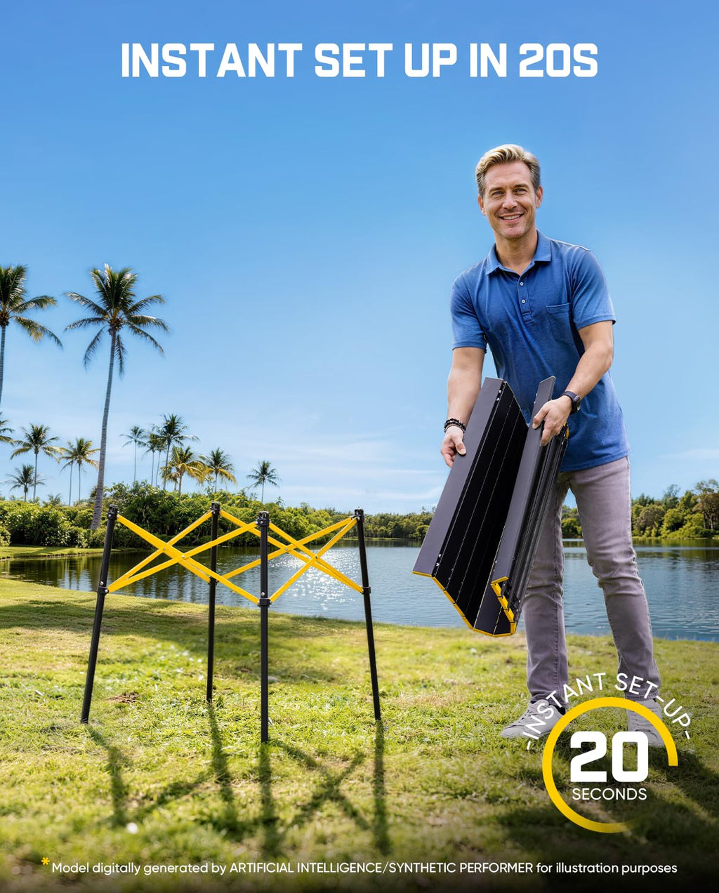 Portable Folding Aluminum Camping Table with Carry Bag J63159