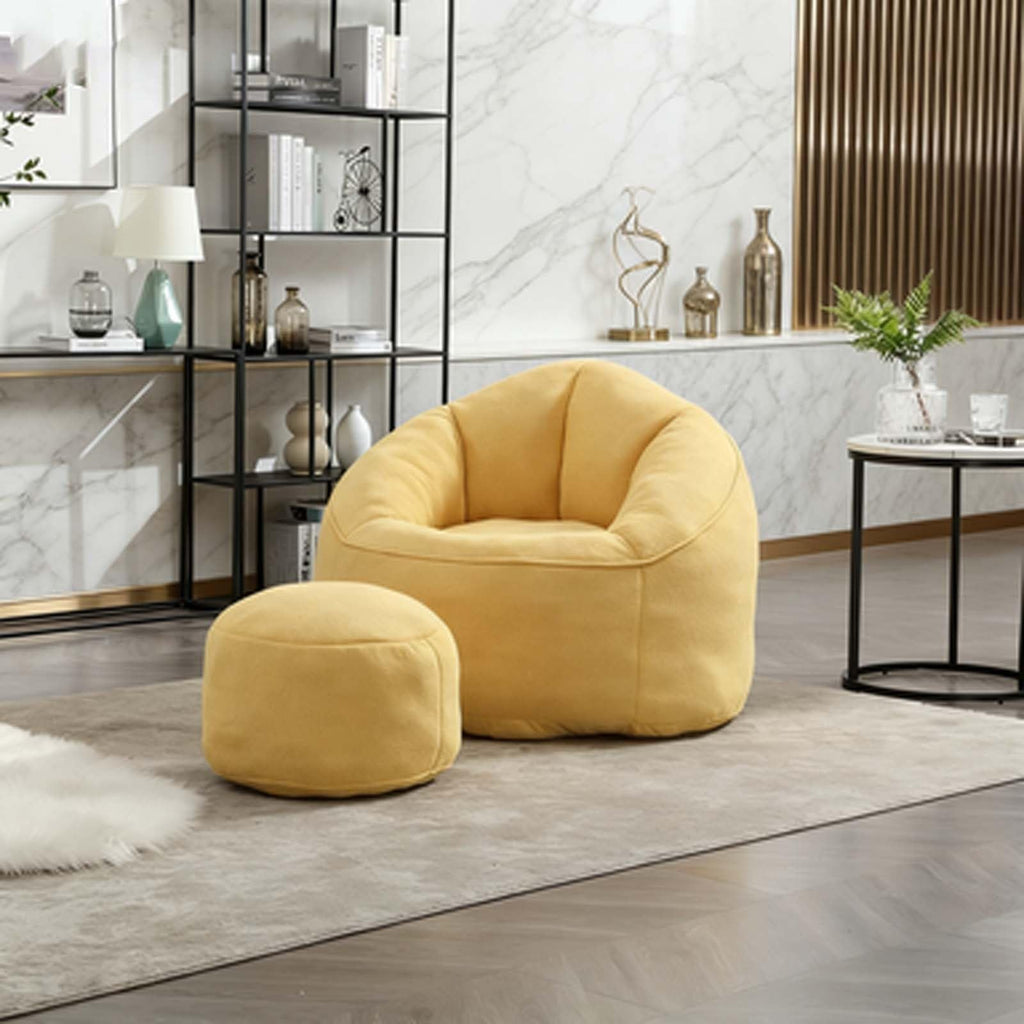 Microfiber Memory Foam Bean Bag Chair with Ottoman S9267
