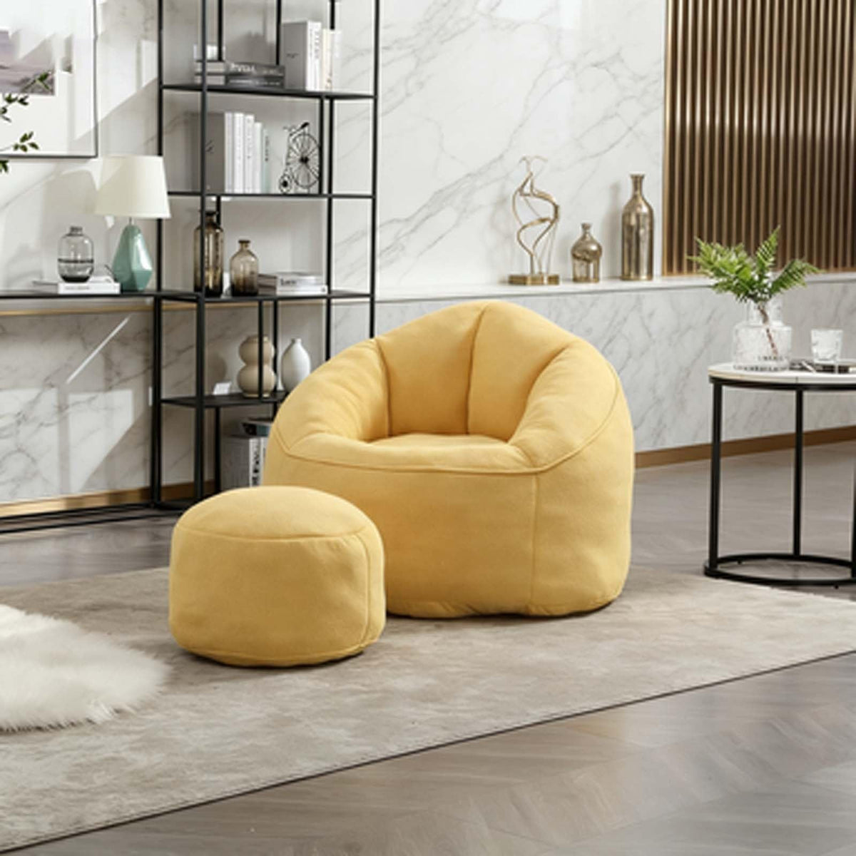 Microfiber Memory Foam Bean Bag Chair with Ottoman S9267