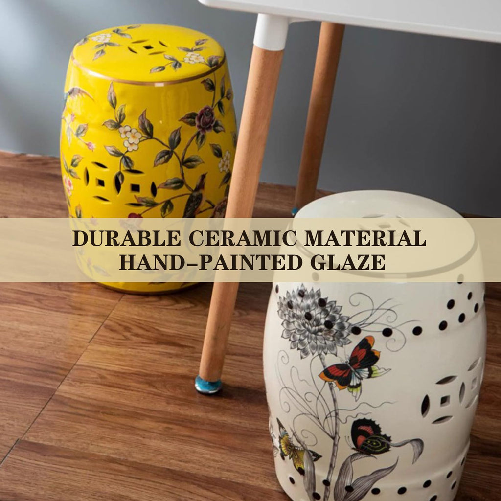 Glazed Ceramic Decorative Garden Stool 28x28x46cm U62791