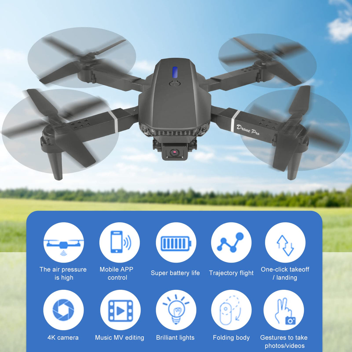 Foldable RC Quadcopter with 4K Dual Cameras J970