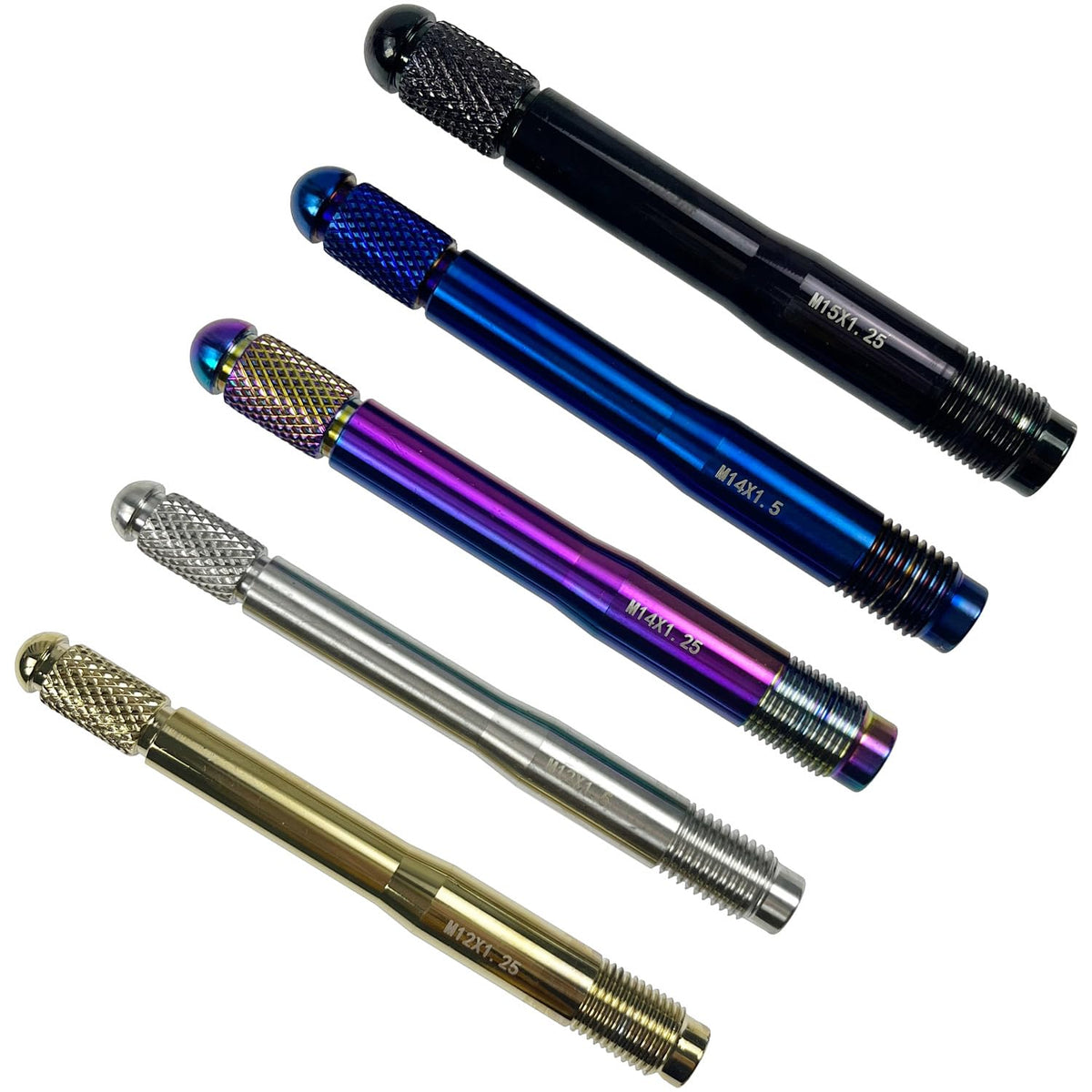 10PC Alloy Steel Wheel Alignment Pins Kit M12x1.5/1.25/M14x1.5/1.25/M15*1.25 Lug Bolt Guide Tool L207627