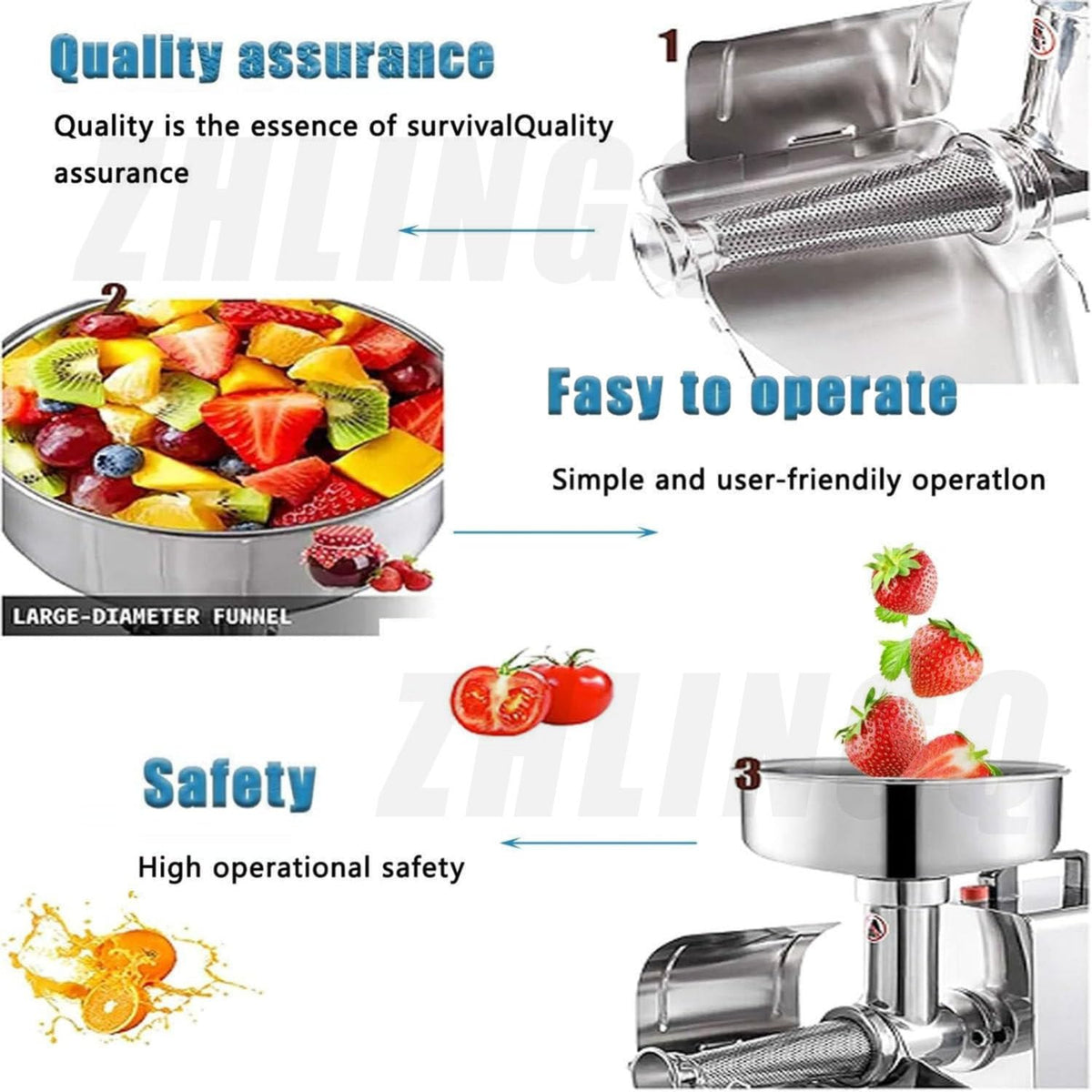 450W Stainless Steel Electric Tomato Strainer K27698