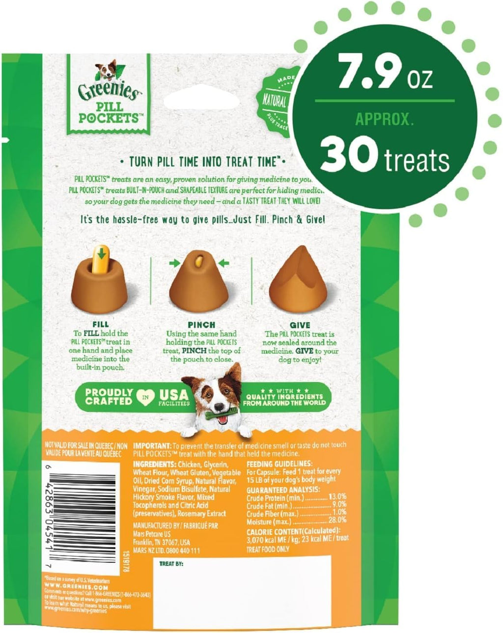 Chicken Capsule Size Dog Medicine Treats 3 Pack S191
