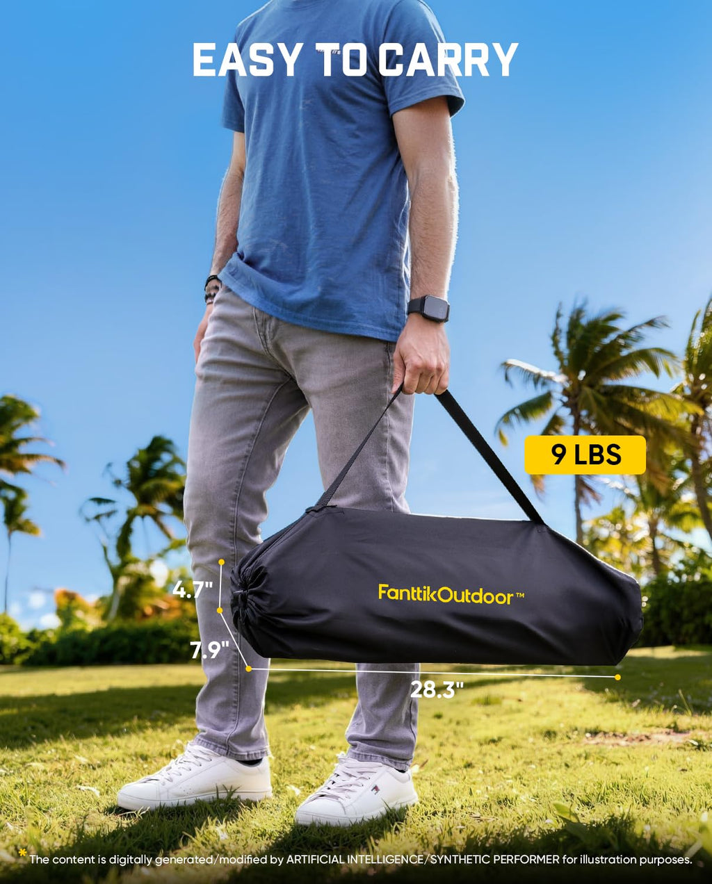 Portable Folding Aluminum Camping Table with Carry Bag J63159