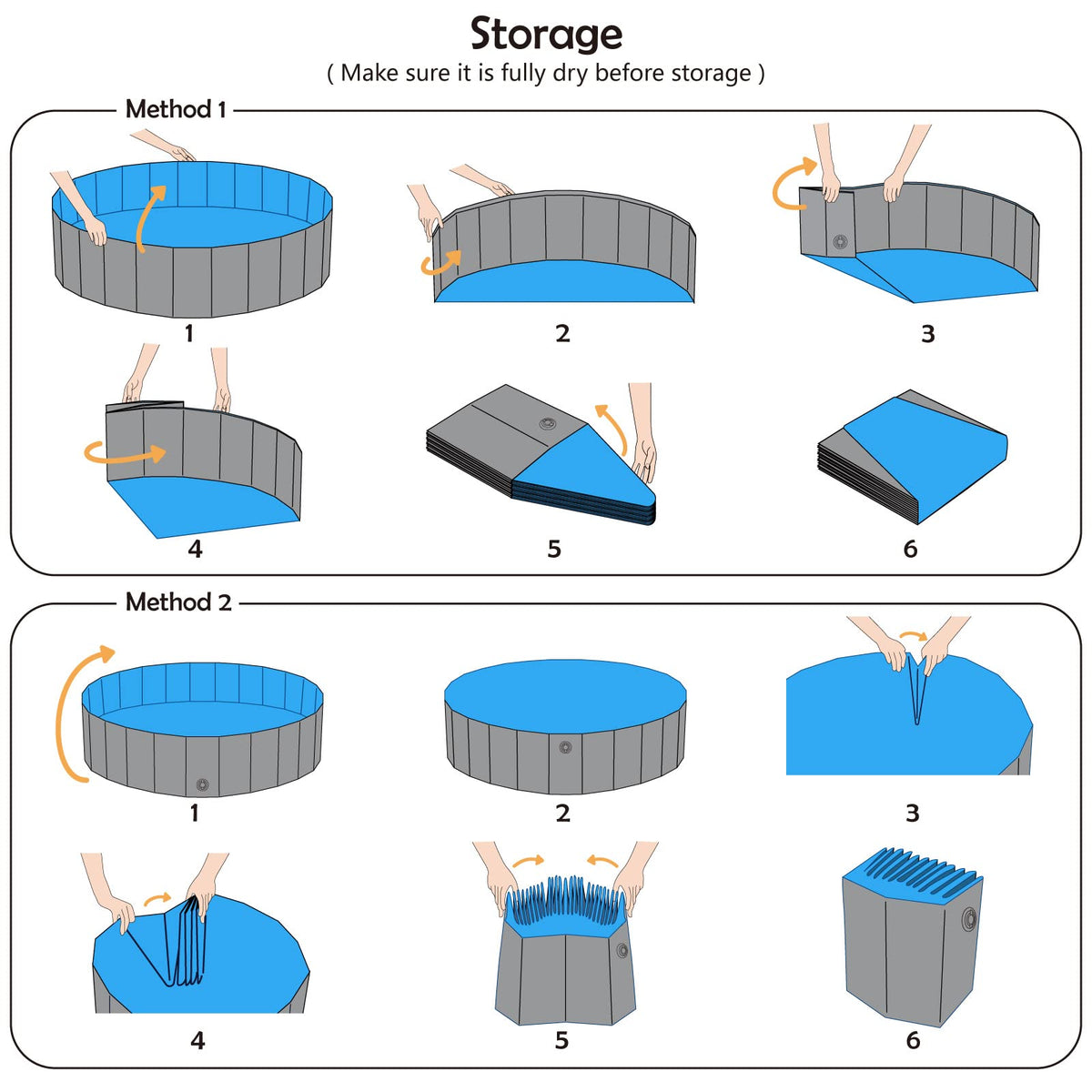 Foldable Dog Pet Bath Pool Collapsible 48" Grey G961970