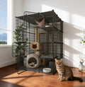 4-Tier Detachable Metal Wire Cat Cage Y85790