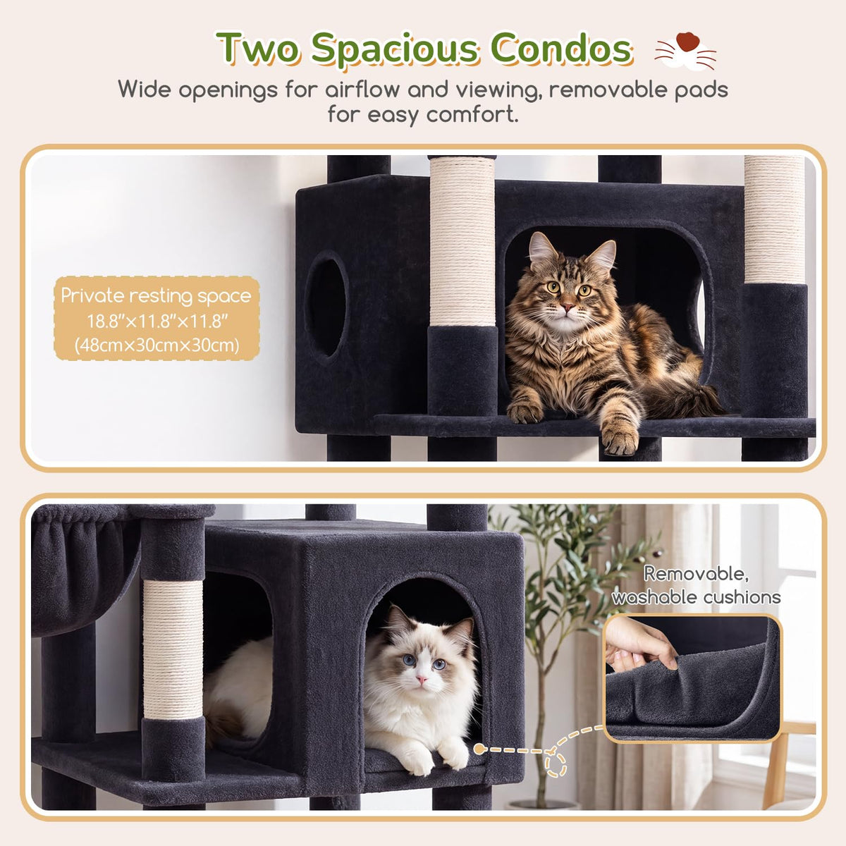 74in Heavy Duty Cat Tree Tower K442