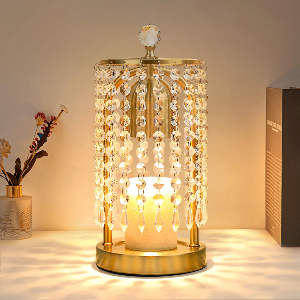 Gold Candle Warmer Lamp with Timer and Dimmer J3842