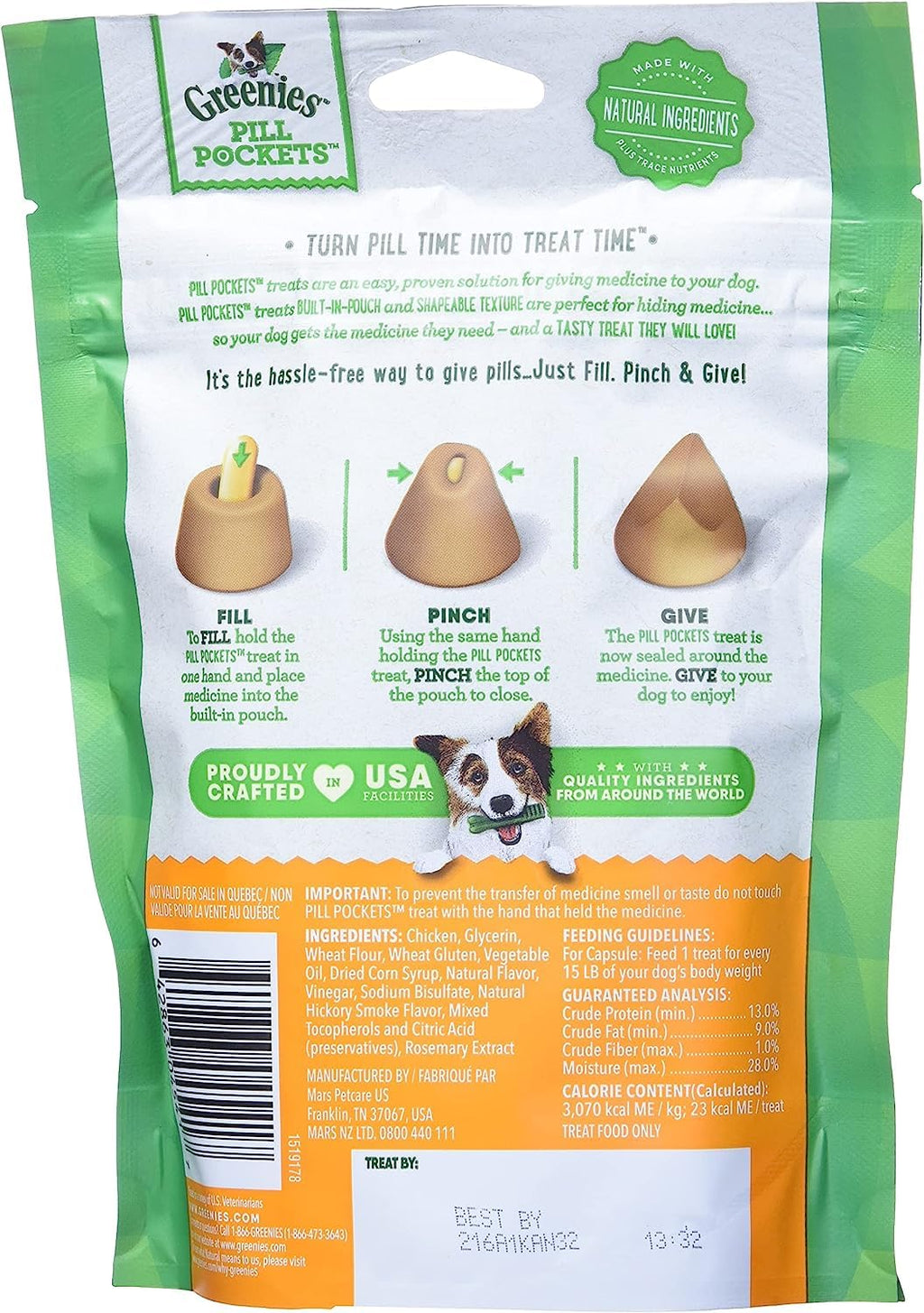 Chicken Capsule Size Dog Medicine Treats 3 Pack S191