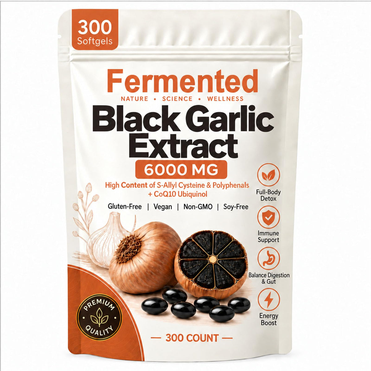 Black Garlic Extract 300 Softgels D1920