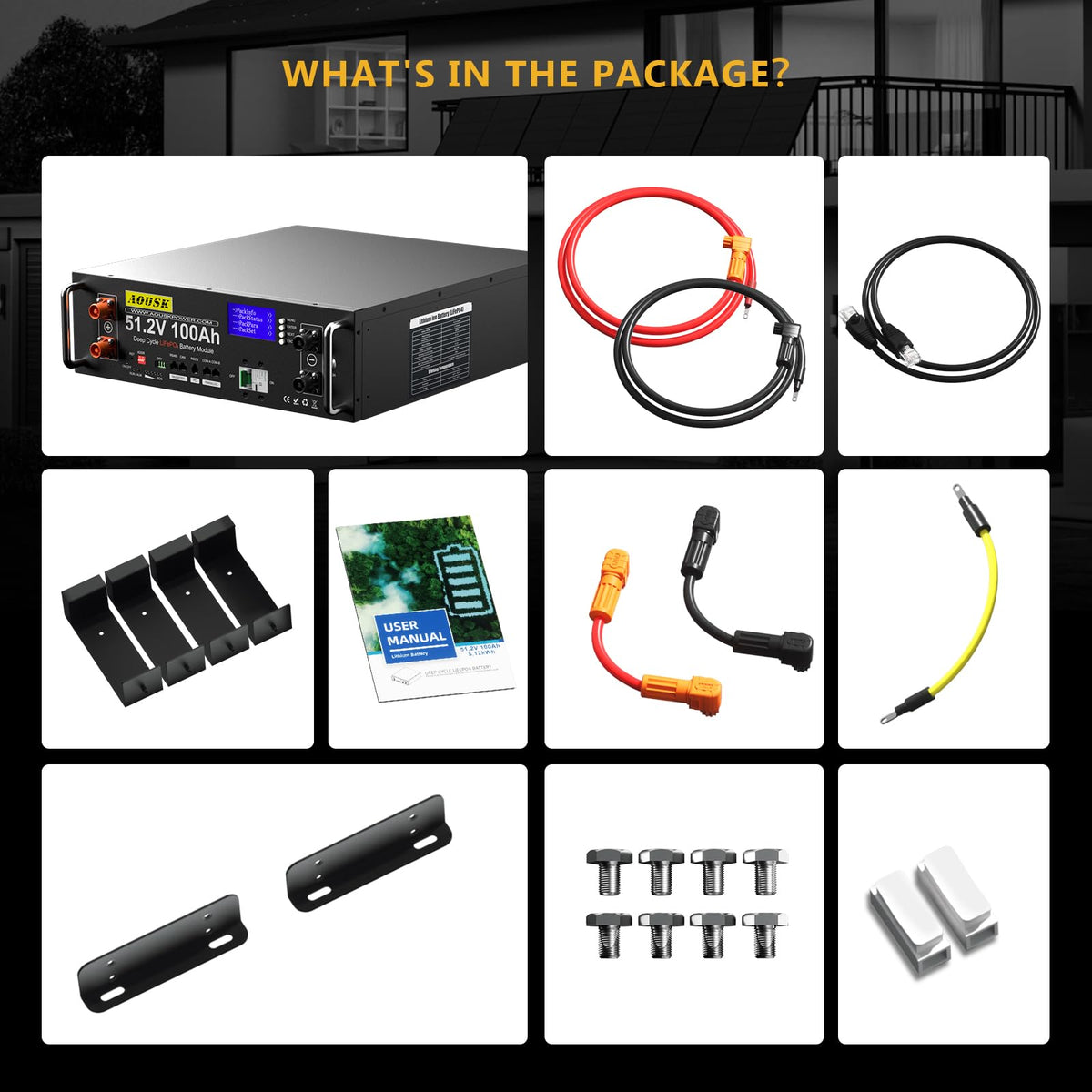 48V 100Ah Lithium LiFePO4 Solar Battery with 100A BMS U8189