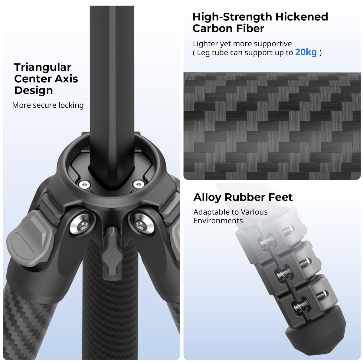Carbon Fiber Compact Travel Tripod with Fluid Head I11676