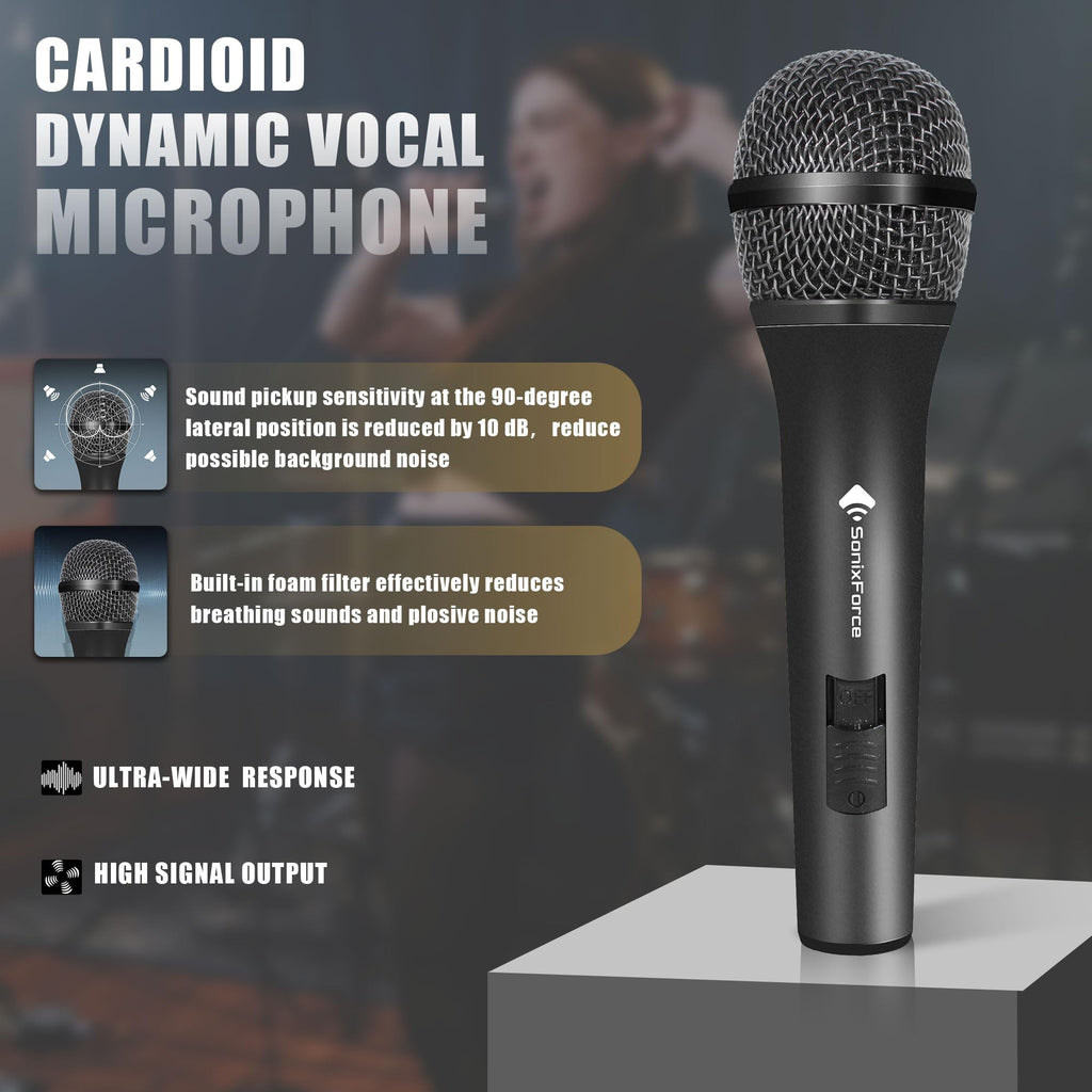 Dynamic Handheld Vocal Microphone with XLR to 1/4'' Audio Cable A858886