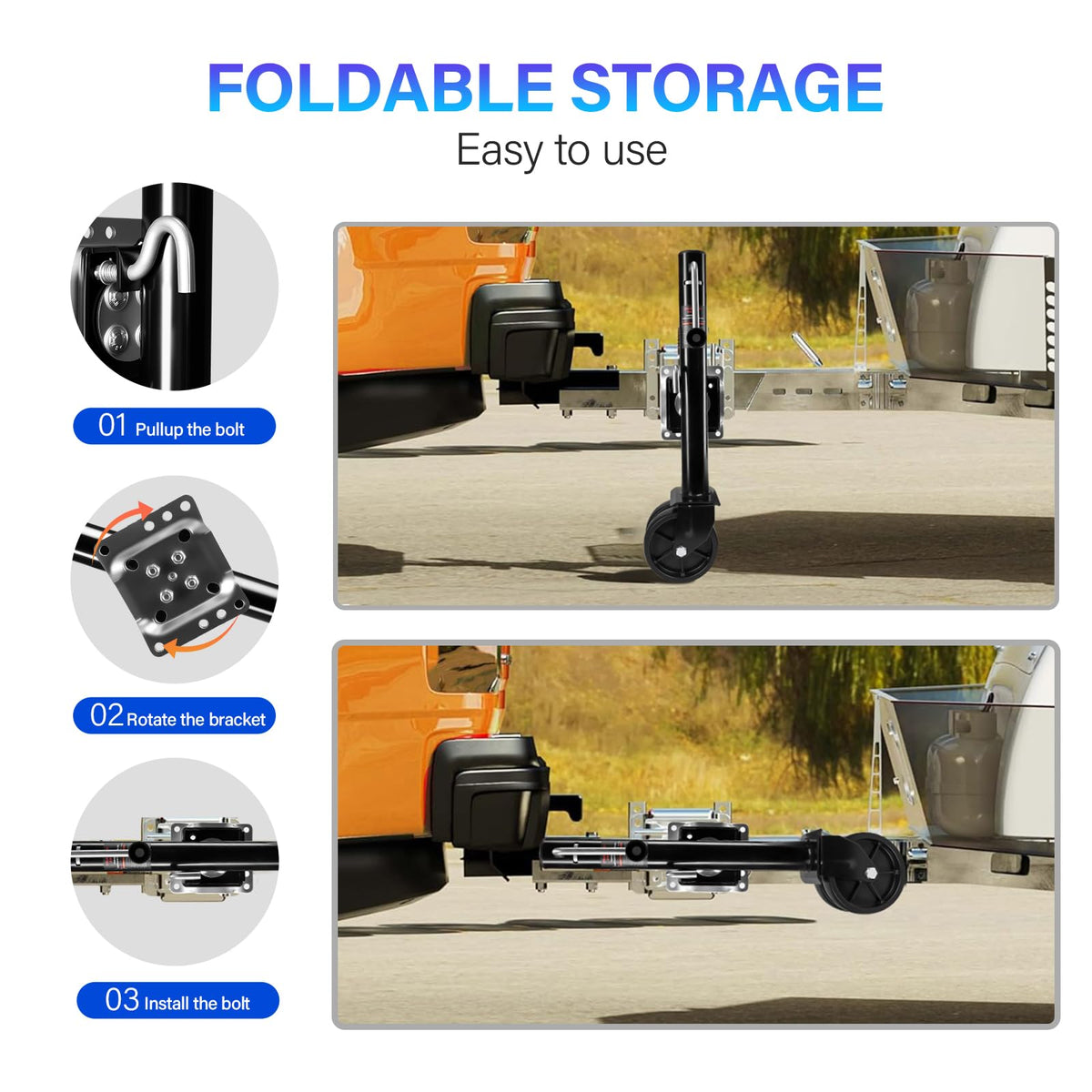 2000 lbs Dual Wheel Trailer Jack O92592