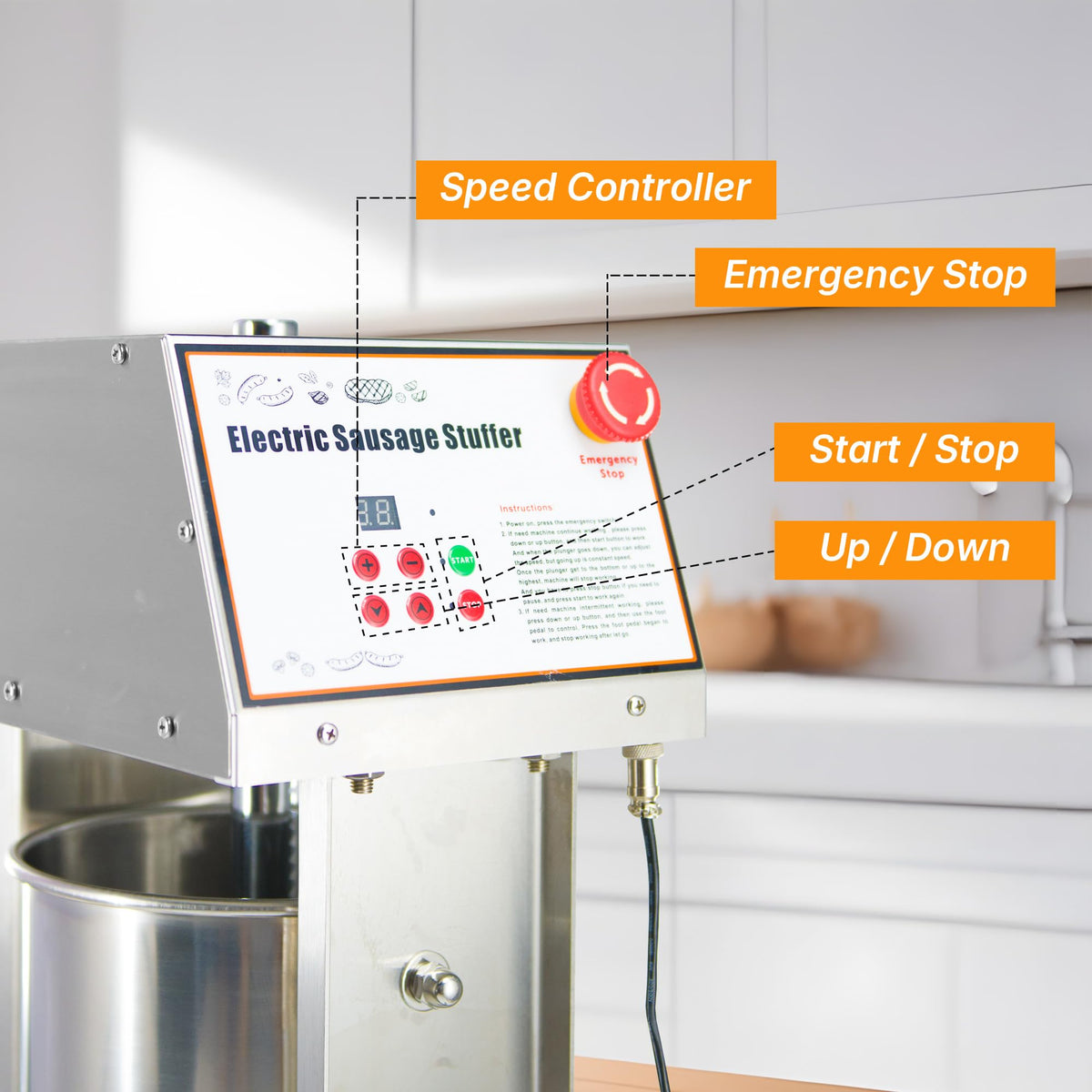 Stainless Steel Electric 15 Liter Sausage Stuffer X125