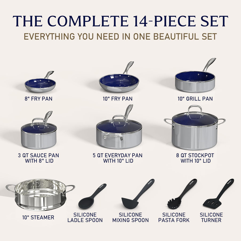 14 Pc Non Stick Ceramic Cookware Set C612515
