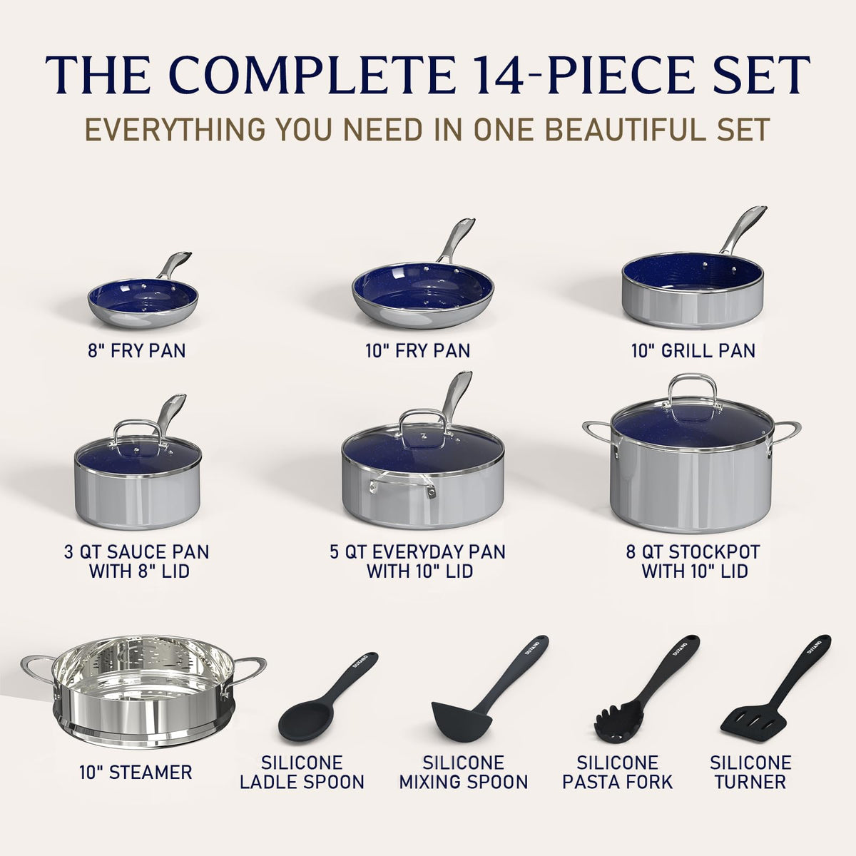 14 Pc Non Stick Ceramic Cookware Set C612515