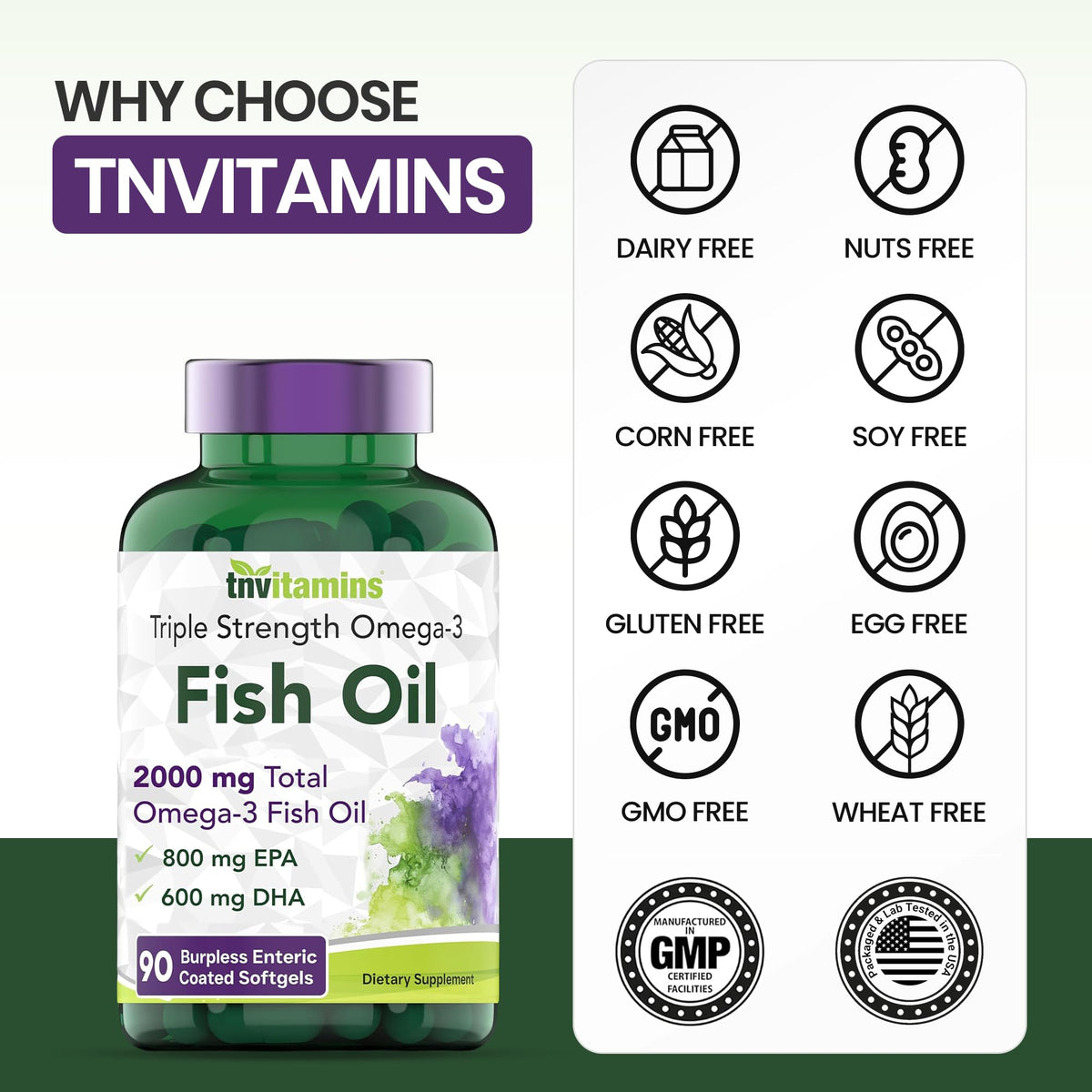 2000mg Omega-3 Fish Oil 90 Softgels S456526