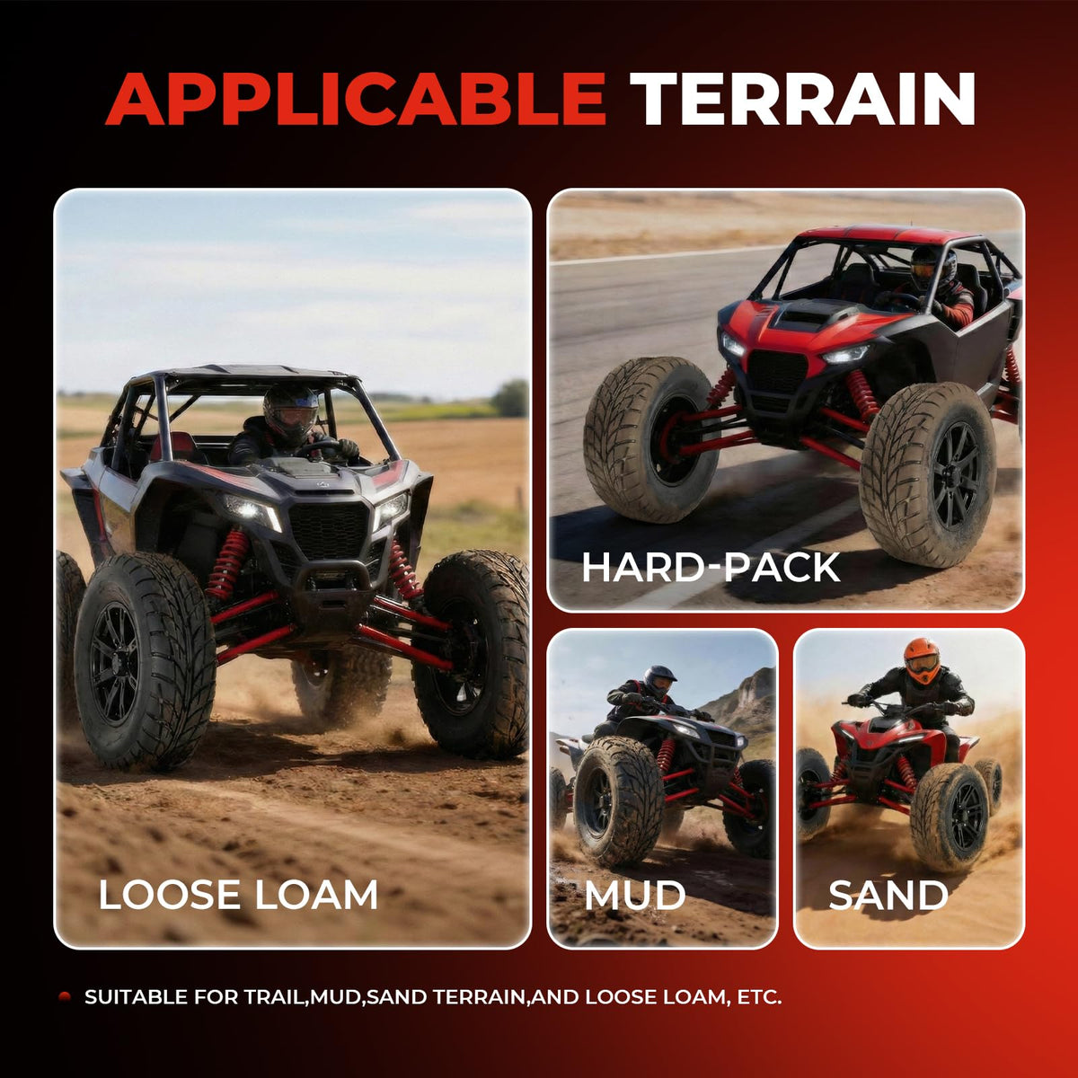 19x7-8 All-Terrain ATV UTV Tires Set of 2 P27437