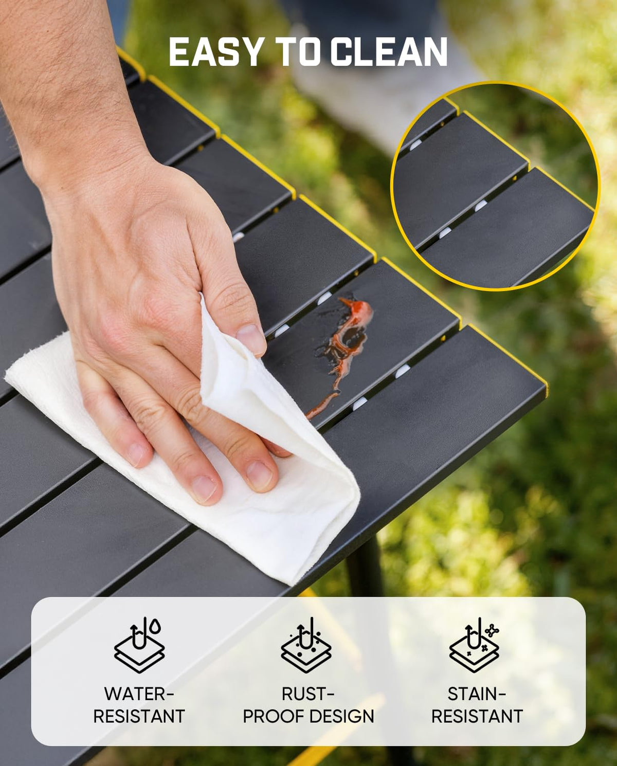 Portable Folding Aluminum Camping Table with Carry Bag J63159