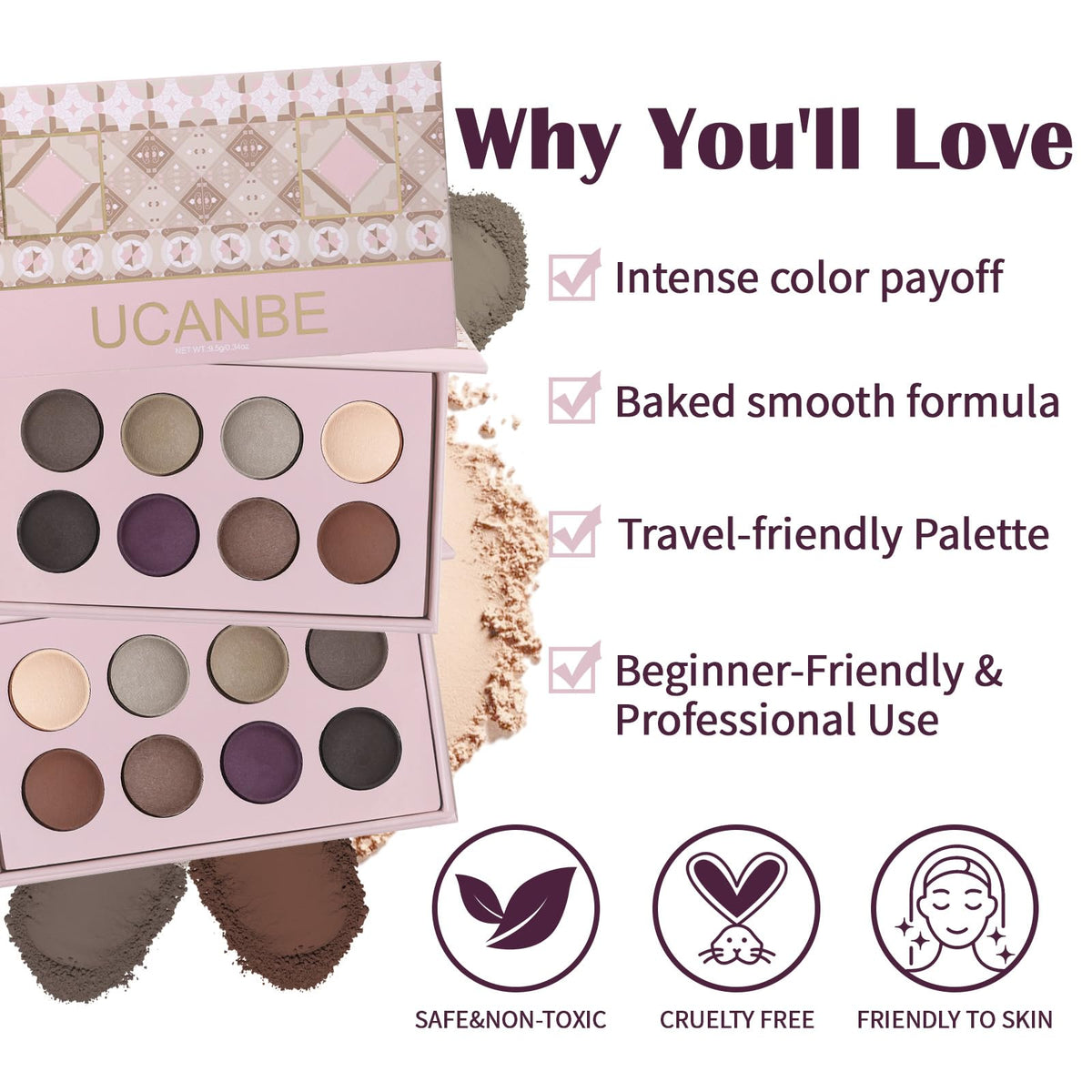 8 Color Nude Smokey Baked Matte Eyeshadow Palette E964388