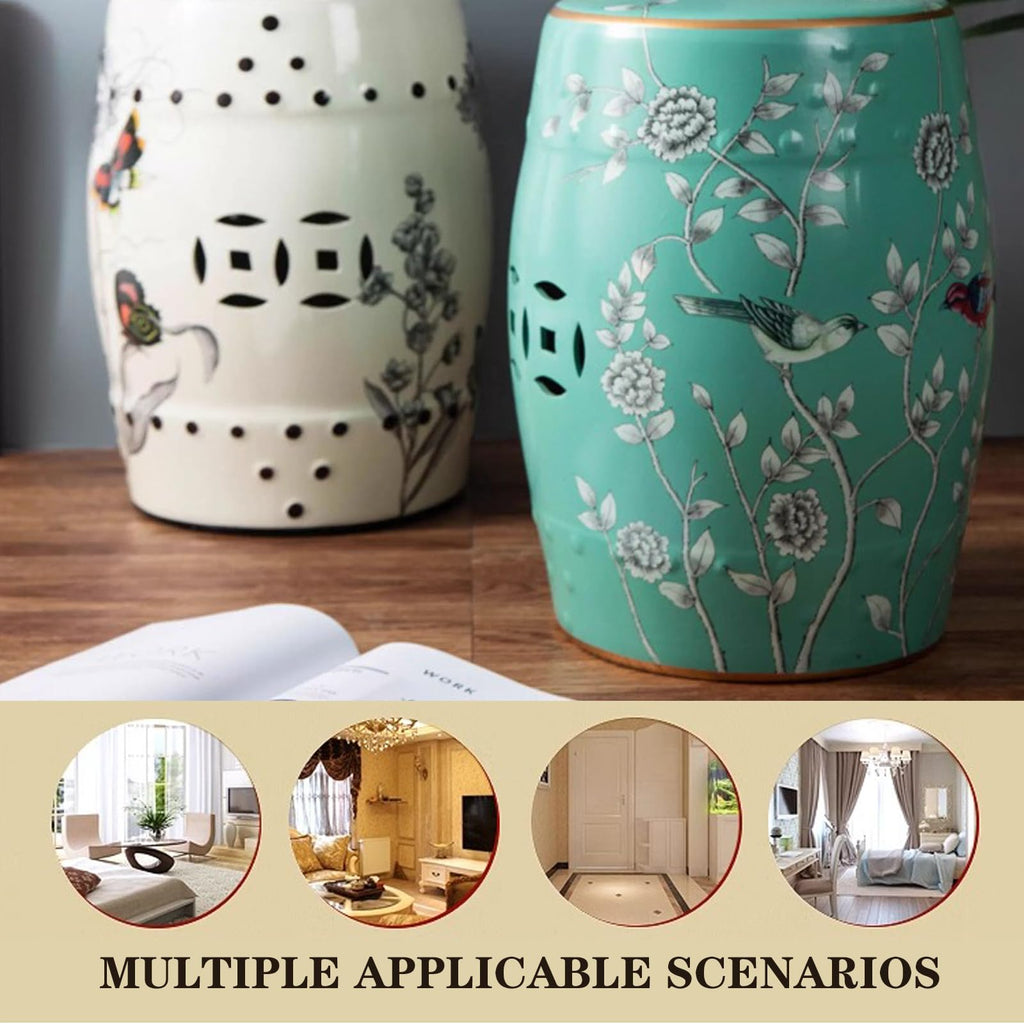 Glazed Ceramic Decorative Garden Stool 28x28x46cm U62791