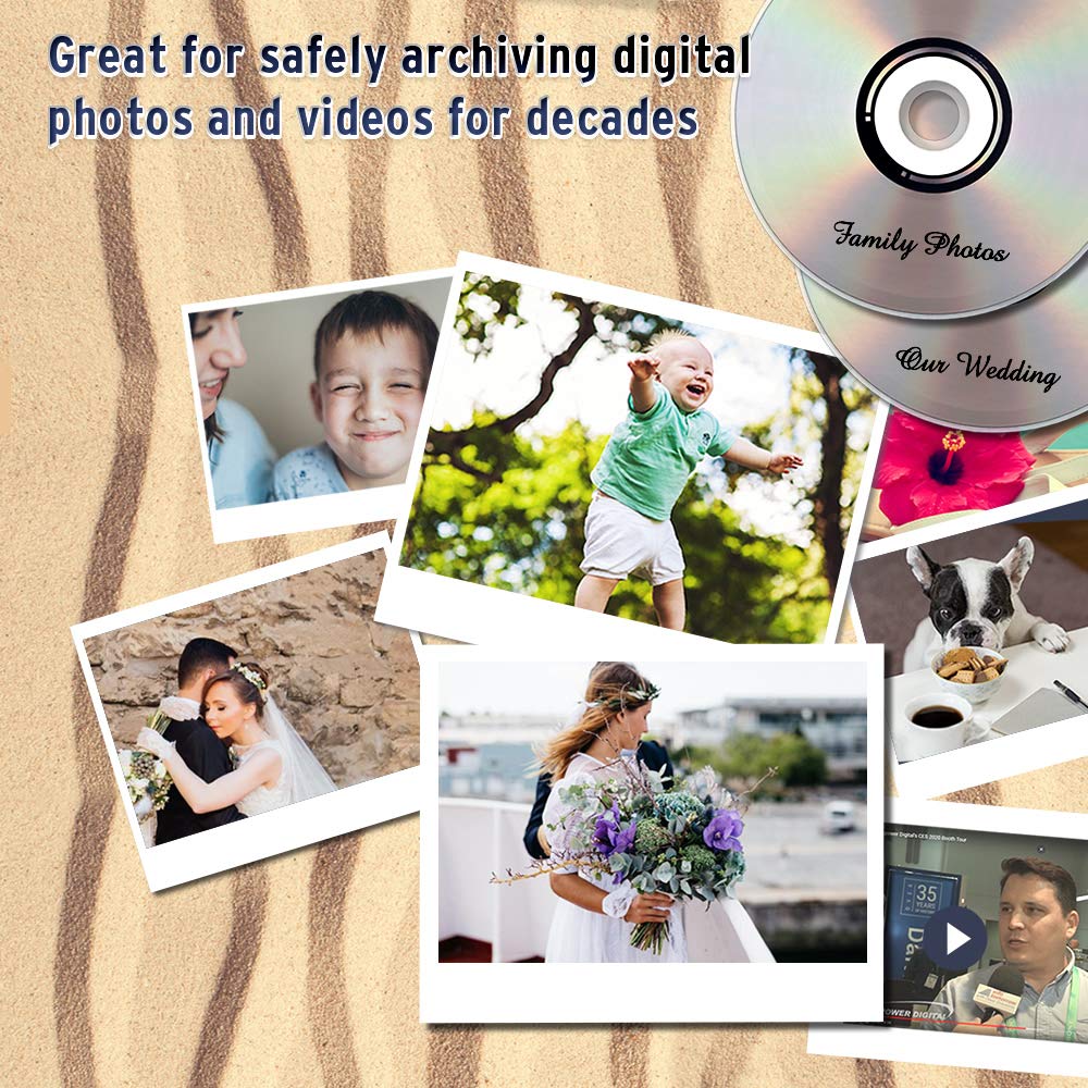 Water Resistant Glossy White Inkjet Printable BD-R DL 6x 50GB Blu-ray 10 Disc Spindle B210653