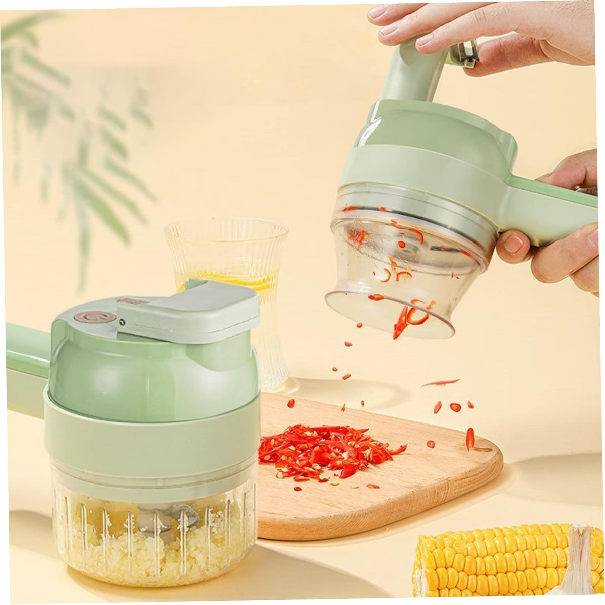 Wireless Mini 4 in 1 Electric Vegetable Chopper Rechargeable Food Cutter S92833