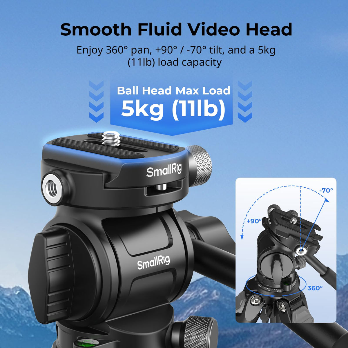 Carbon Fiber Compact Travel Tripod with Fluid Head I11676