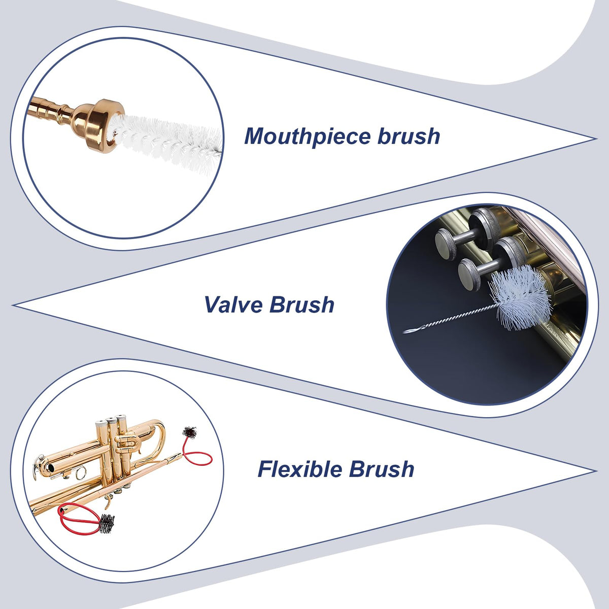 3 Pcs Trumpet Cleaning Kit P468377