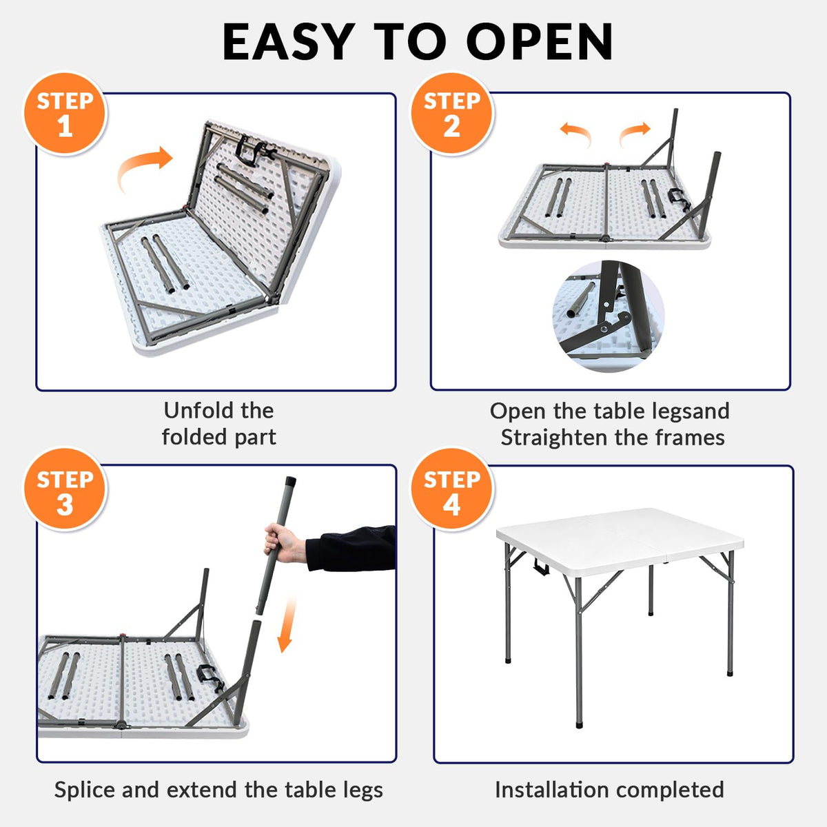 White Square Folding Card Table P86367