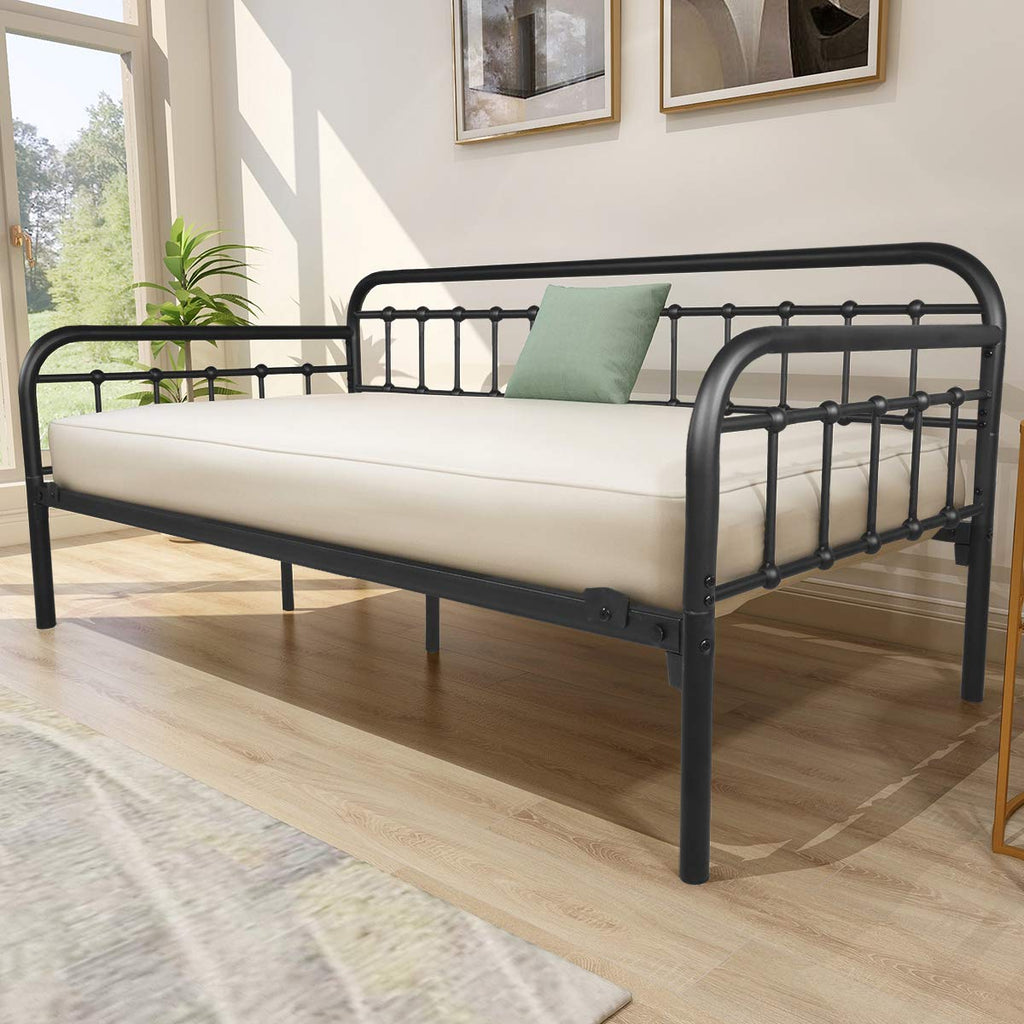 Metal Daybed Frame Twin Day Bed Black L497629