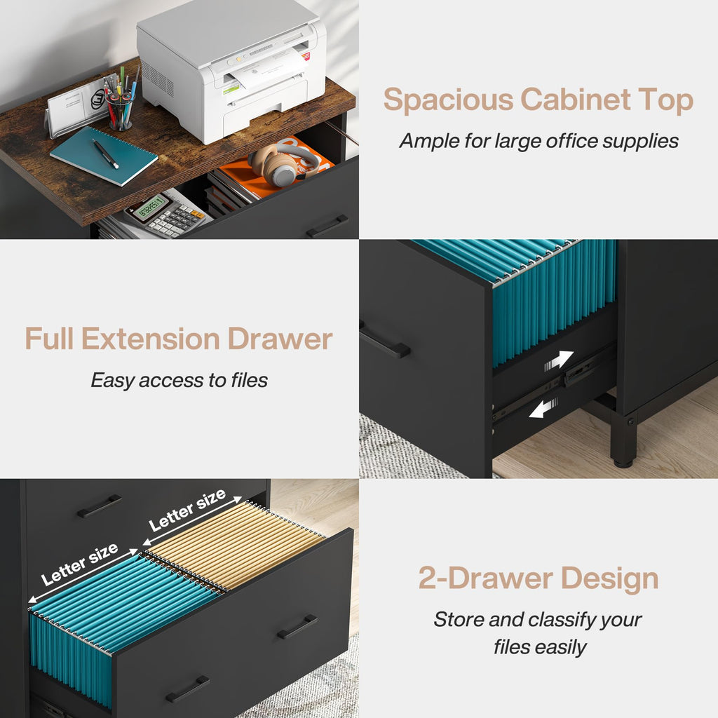 2-Drawer Wood File Cabinet A937