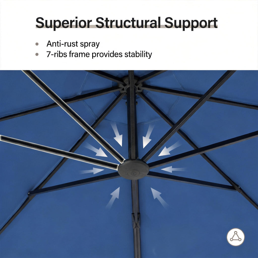 12FT Curvy Cantilever Patio Umbrella with Base Y8446