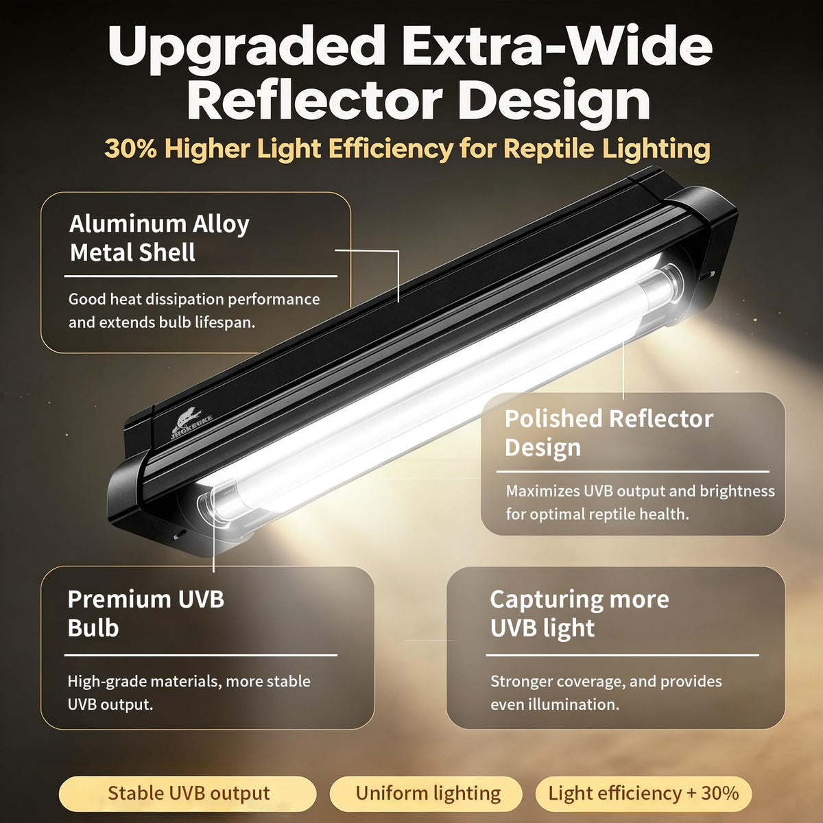 8W UVB Reptile Light Fixture Combo Kit with Timer J6608