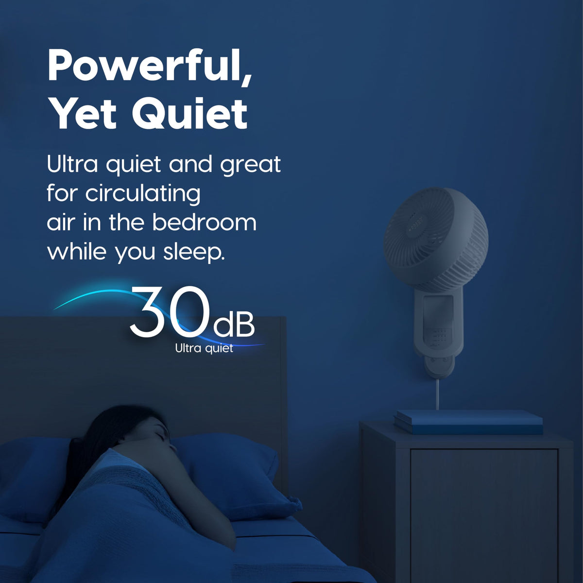 Wall Mount Fan with Remote, 360° Oscillation, 3 Speeds, White P9902