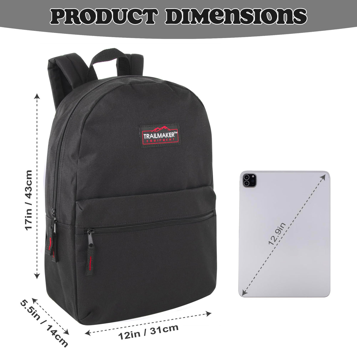 17 inch Backpacks with Adjustable Padded Straps S231011
