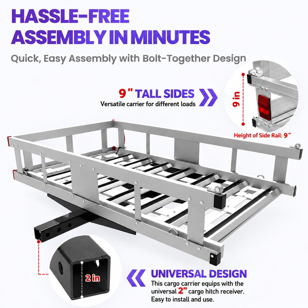 Heavy-Duty Aluminum Hitch Cargo Carrier N331